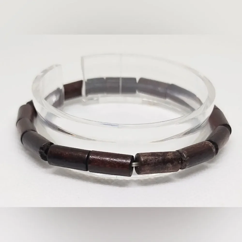 Men's‎ bracelet beaded beads brown new e38